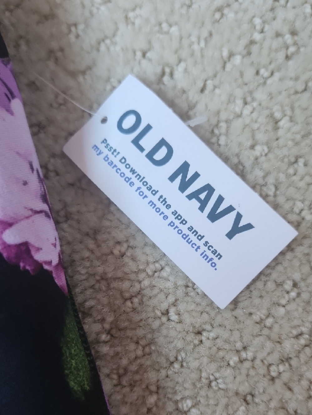 Old Navy Black Floral Crop Top - Pink & Lime Accents - Picture 2 of 11